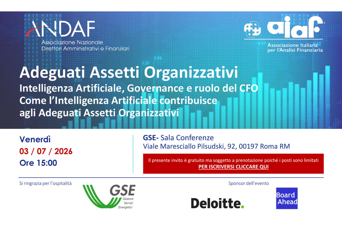 Convegno Adeguati Assetti Organizzativi, Roma 3 luglio 2026